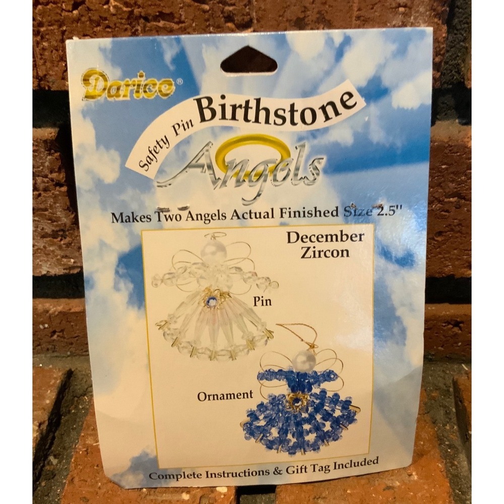 Darice Birthstone Angels Blue Craft Kit December Zircon Makes 2‎ Pin Ornament